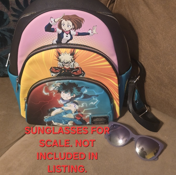 My Hero Academia Loungefly Triple Zip Backpack - Picture 3 of 5